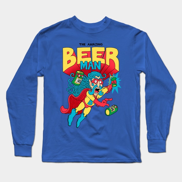 The Amazing Beer Man Long Sleeve T-Shirt by Copenhagen Poster